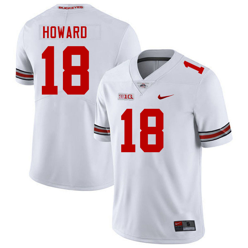 Ohio State Buckeyes Will Howard Men's's #18 Authentic White College Football Jersey 2404AYZW6